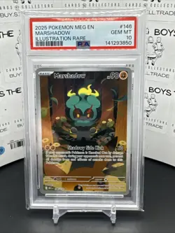 Pokemon Me01 Marshadow 146/132 Illustration Rare Holo English 2025 PSA 10 - Image 1