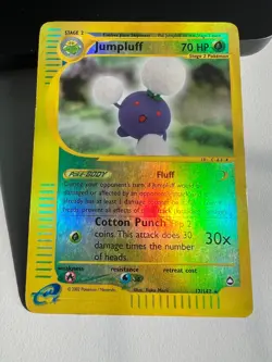 Jumpluff 17/147 Reverse Holo Aquapolis Pokemon 2002 E-Reader Vintage English - Image 3