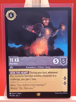 Te Ka Heartless 192/204 Legendary The First Chapter Disney Lorcana Card * New * - Image 1