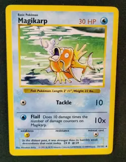 1999 Pokemon TCG Base Set Magikarp Card #35/102 Shadowless - Image 1