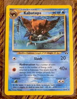 2001 POKEMON NEO DISCOVERY KABUTOPS CARD 25/75 STAGE 2 90 HP - Image 1