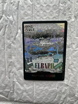 ELBAPH CUSTOM Don!! Holo Promo Card “ONE PIECE DAY ‘25” One Piece Card Game - Image 2