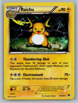 Raichu XY - BREAKthrough #49/162 Rare,Cracked Ice Holo Pokemon Card - Image 1