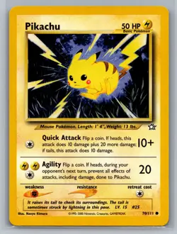Pikachu Neo Genesis #070/111 Common Pokemon Card - Image 1