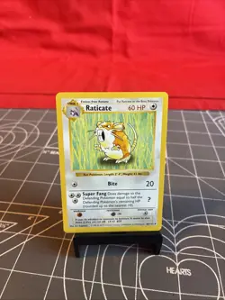 Vintage 1999 Pokemon Shadowless Raticate 40/102 Card NM - Image 1