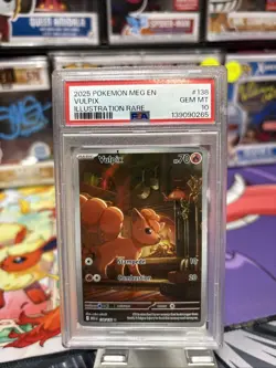 Pokemon Mega Evolution Meg en Vulpix Illustration Rare Card 138/132 PSA 10 - Image 1