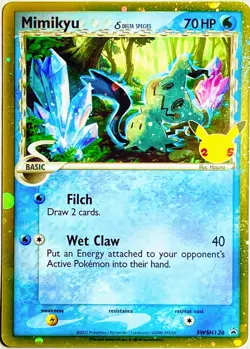 Mimikyu SWSH136 BLACK STAR PROMO COSMOS HOLO Pokemon Card Celebrations TCG 2021 - Image 1