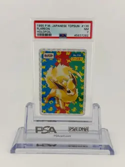 Flareon Pokemon Card PSA 7 1995 Japanese Topsun Holo Foil Rare #136 NM Vintage - Image 1
