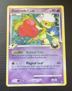 Roserade 40/147 2009 Supreme Victors Set Pokemon Card TCG Non Holo Rare - Lp - Image 1