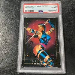 1992 Marvel Masterpieces #65 Psylocke PSA 8 NM-MINT COMICS CARD X-MEN BLUE TEAM - Image 1