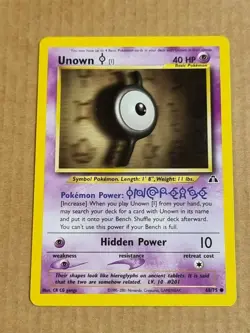 Unown Neo Discovery EX, 68/75 Pokemon Card. Good - Image 1