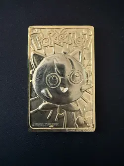 Pokemon Jigglypuff Trading Card Bar 23K Gold Plated 1999 Nintendo - Burger King - Image 1