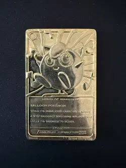 Pokemon Jigglypuff Trading Card Bar 23K Gold Plated 1999 Nintendo - Burger King - Image 2