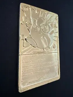 Pokemon Jigglypuff Trading Card Bar 23K Gold Plated 1999 Nintendo - Burger King - Image 4