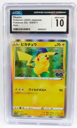 Pikachu 028/071 CGC 10 Pokemon Go s10b Stamped Holo JP Graded Pokemon Card Slab - Image 1