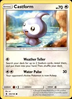 Castform 105/145 Common - Pokemon SM - Guardians Rising - LP - Image 1