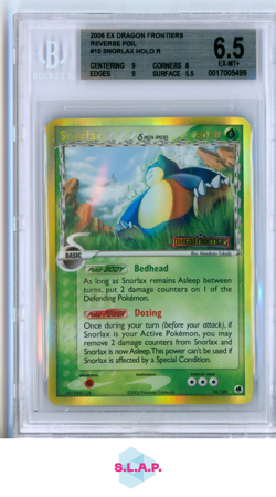 SNORLAX POKEMON 10 2006 EX DRAGON FRONTIERS REVERSE FOIL STAMP ENGLISH BGS 6.5 - Image 1