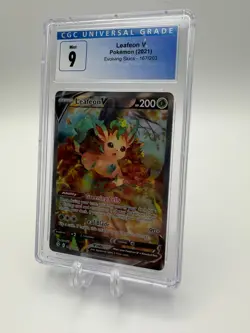 PSA 9 MINT Leafeon V 167 Evolving Skies Full Art Pokemon Card - Image 4