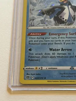 EMPOLEON Pokemon TCG Brilliant Stars Rare Cosmos Holo Card 037/172 near MINT ** - Image 4