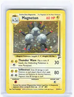 2000 Pokemon—Magneton #9/130 Base Set 2—Rare Holo [Damaged] - Image 1
