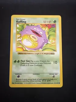 1999 Pokemon Classic - Base Set Vintage Shadowless Non-Holo Koffing #51/102 NM - Image 1