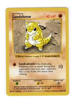 Pokemon Sandshrew 1st Base Set Shadowless 68/102 - Image 1