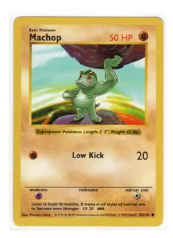 Pokemon Machop 1st Base Set Shadowless 52/102 - Image 1
