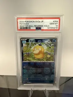 PSA 10 Psyduck Master Ball Reverse Holo 054/165 sv2a 151 Japanese Pokemon - Image 1