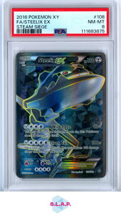 FA/STEELIX EX STEAM SIEGE POKEMON XY 2016 108 PSA 8 - Image 1