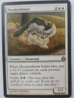 MTG Magic The Gathering Card MeadowboonCreature Elemental White Morningtide - Image 1