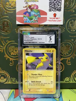 Pikachu Pokemon 2006 EX Holon Phantoms 78/110 Misalignment ERROR CGC 5 - Image 1
