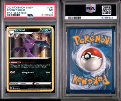 Pokemon Battle Styles SWSH - Crobat 091/163 Rare Holo PSA 7 - Image 3