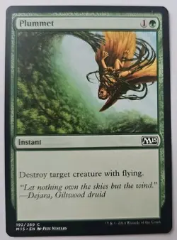 MTG Magic The Gathering Card Plummet Instant Green M15 - Image 1