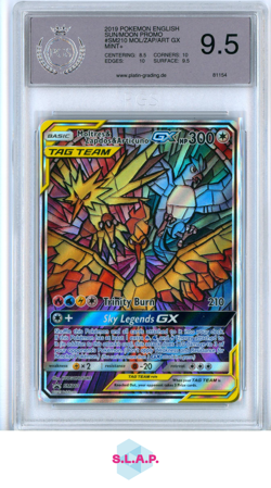 MOL/ZAP/ART GX POKEMON 2019 SUN/MOON PROMO SM210 EN PGS 9.5 - Image 1