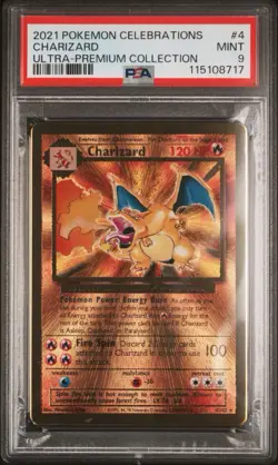 2021 POKEMON CELEBRATIONS ULTRA PREMIUM METAL COLLECTION - #4 CHARIZARD - PSA 9 - Image 1