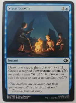 MTG Magic The Gathering Card Stern Lesson Instant Blue The Brothers War 2022 - Image 1