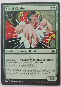 MTG Magic The Gathering Card Social Climber Creature Human Druid SNC 2022 - Image 1