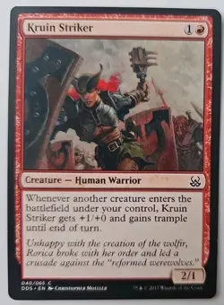 MTG Magic The Gathering Card Kruin Striker Creature Human Warrior Red Mind Might - Image 1