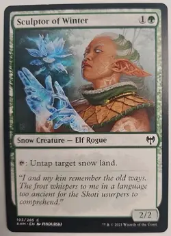 MTG Magic The Gathering Card Sculptor of WinterSnow Creature Elf Rogue Green - Image 1