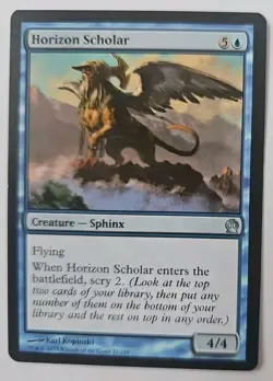 MTG Magic The Gathering Card Horizon Scholar Creature Sphinx Blue Theros 2013 - Image 1