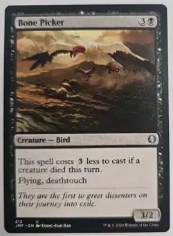 MTG Magic The Gathering Card Bone Picker Creature Bird Black Jumpstart 2020 - Image 1