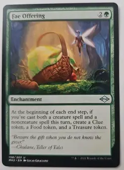 MTG Magic The Gathering Card Fae Offering Enchantment Green Modern Horizons Two - Image 1