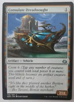 MTG Magic The Gathering Card Consulate DreadnoughtArtifact Vehicle Aether Revol - Image 1
