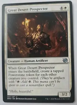 MTG Magic The Gathering Card Great Desert ProspectorCreature Human Artificer - Image 1