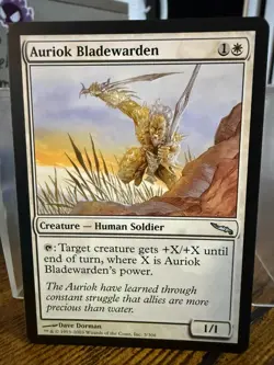 MTG Magic the Gathering Mirrodin Auriok Bladewarden - Image 1