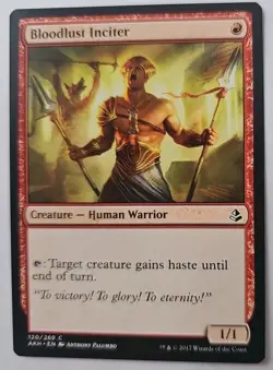 MTG Magic The Gathering Card Bloodlust InciterCreature Human Warrior Red Amonkh - Image 1