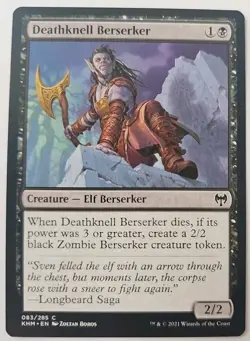 MTG Magic The Gathering Card Deathknell BerserkerCreature Elf Berserker Black - Image 1