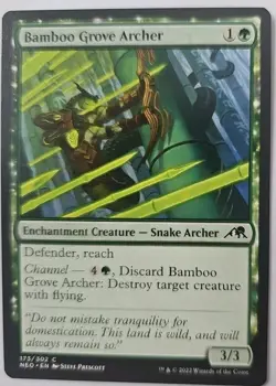 MTG Magic The Gathering Card Bamboo Grove ArcherEnchantment Creature Snake Arch - Image 1