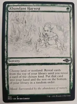 MTG Magic The Gathering Card Abundant HarvestSorcery Green Modern Horizons Two - Image 1