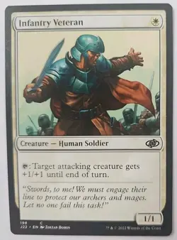 MTG Magic The Gathering Card Infantry VeteranCreature Human Soldier White J22 - Image 1